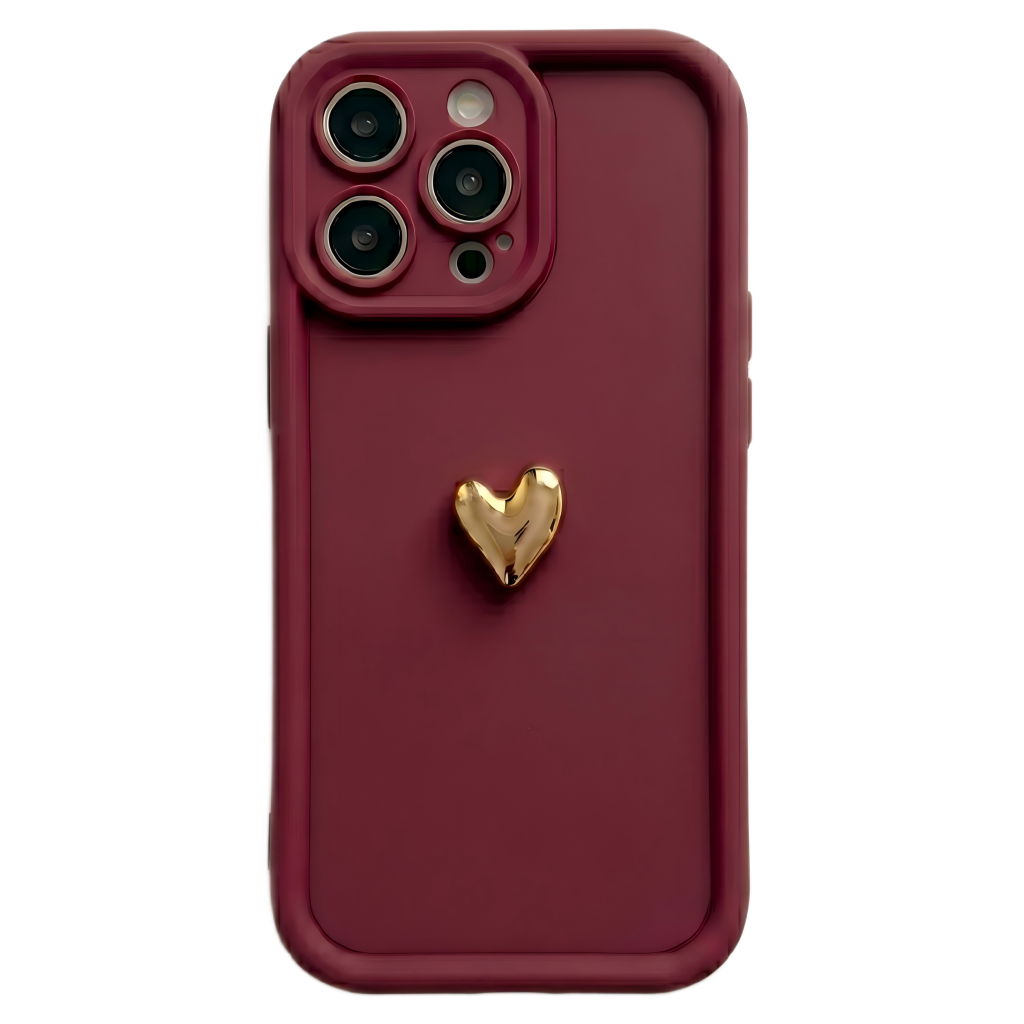 Custom Name Phone Case with 3D Silver/Gold Heart – Make It Truly Yours