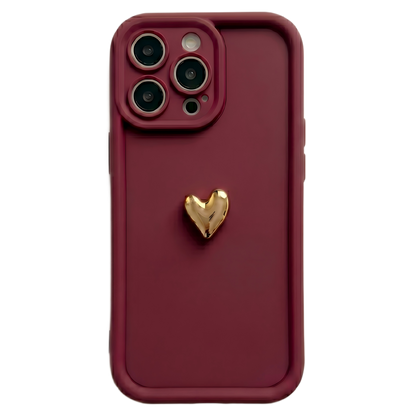 Custom Name Phone Case with 3D Silver/Gold Heart – Make It Truly Yours