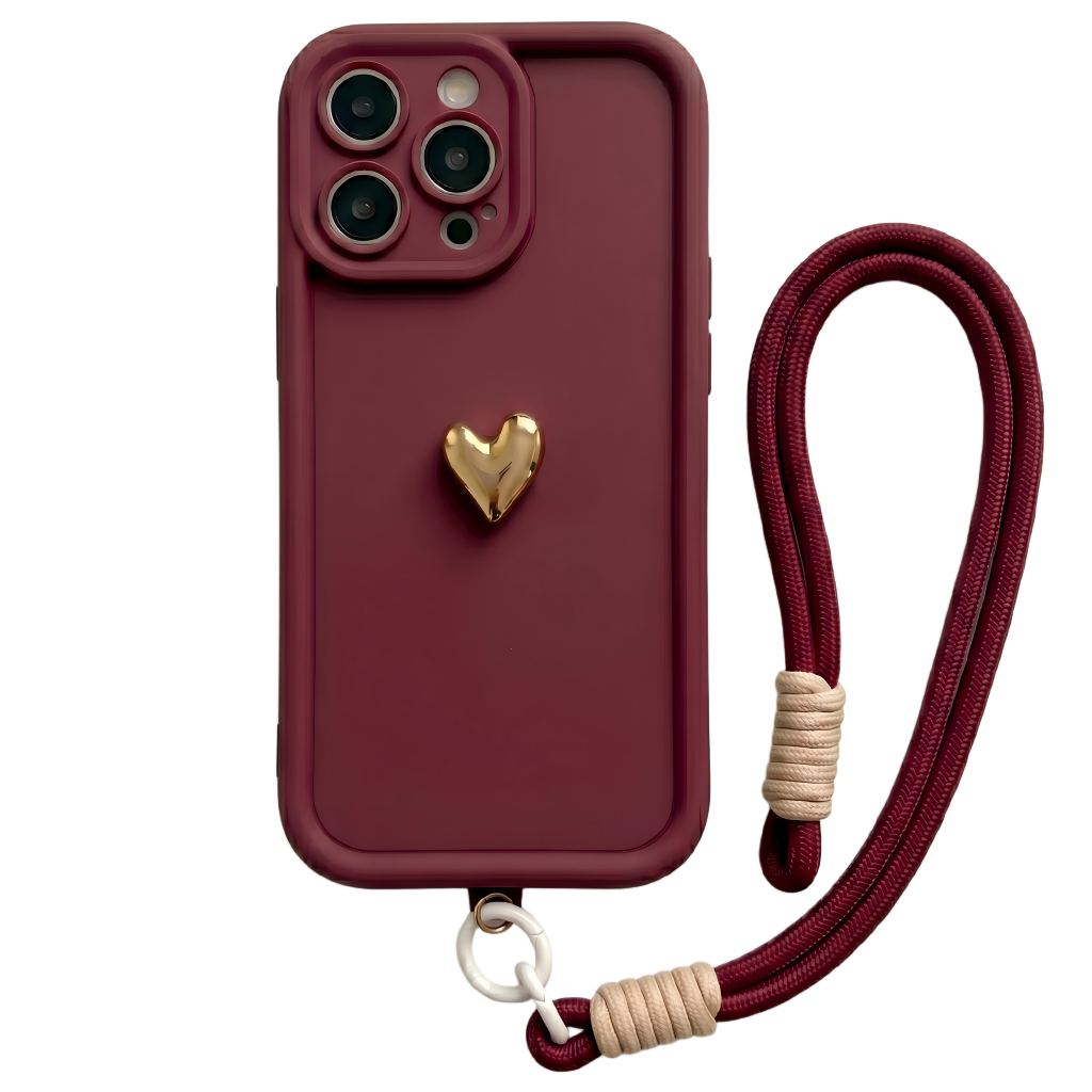 Custom Name Phone Case with 3D Silver/Gold Heart – Make It Truly Yours