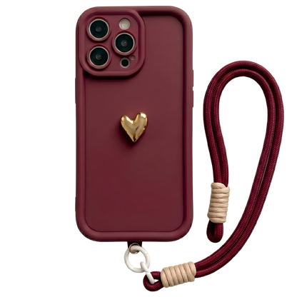 Custom Name Phone Case with 3D Silver/Gold Heart – Make It Truly Yours