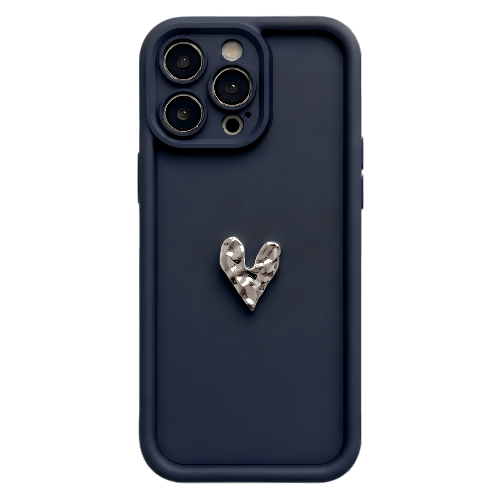 Custom Name Phone Case with 3D Silver/Gold Heart – Make It Truly Yours