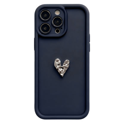 Custom Name Phone Case with 3D Silver/Gold Heart – Make It Truly Yours