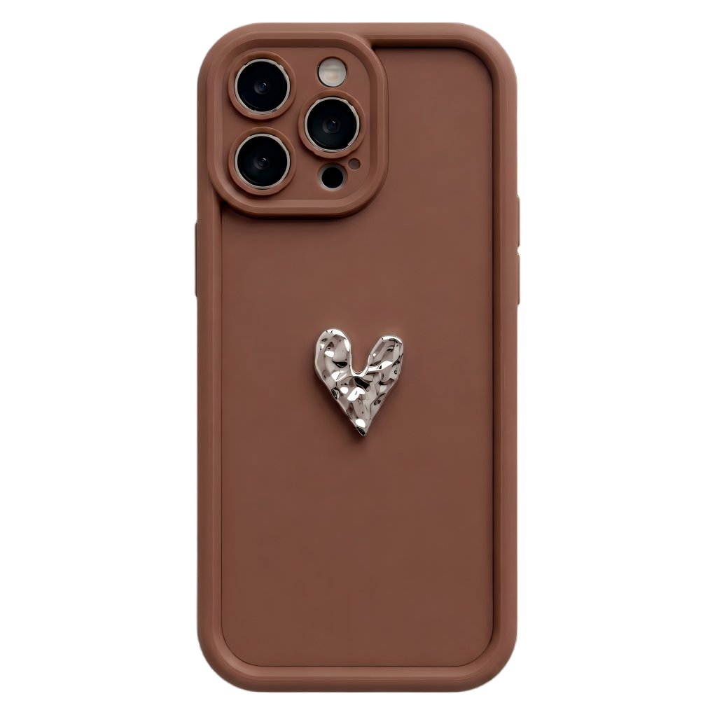 Custom Name Phone Case with 3D Silver/Gold Heart – Make It Truly Yours
