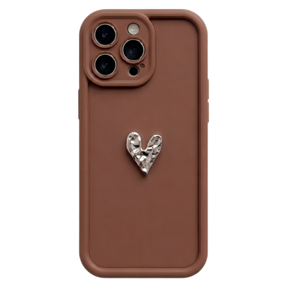 Custom Name Phone Case with 3D Silver/Gold Heart – Make It Truly Yours