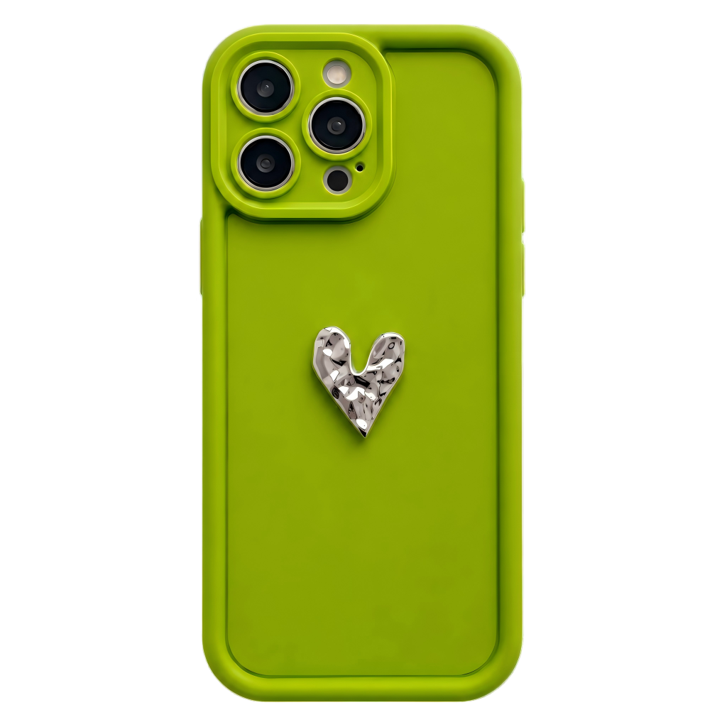 Custom Name Phone Case with 3D Silver/Gold Heart – Make It Truly Yours