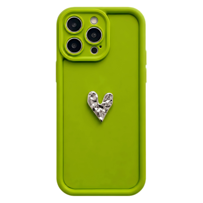Custom Name Phone Case with 3D Silver/Gold Heart – Make It Truly Yours