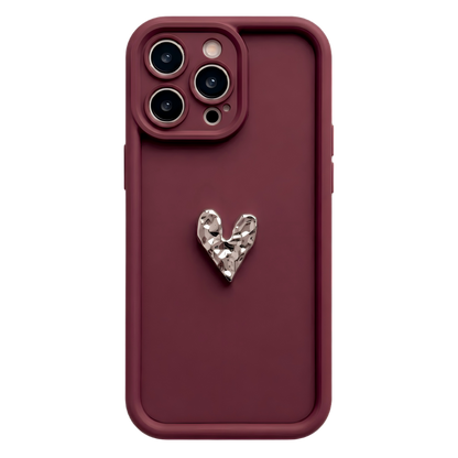 Custom Name Phone Case with 3D Silver/Gold Heart – Make It Truly Yours