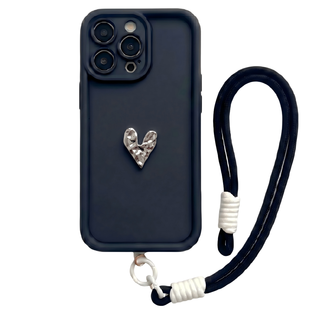 Custom Name Phone Case with 3D Silver/Gold Heart – Make It Truly Yours