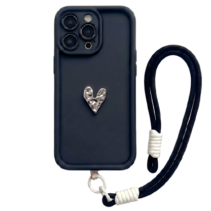 Custom Name Phone Case with 3D Silver/Gold Heart – Make It Truly Yours