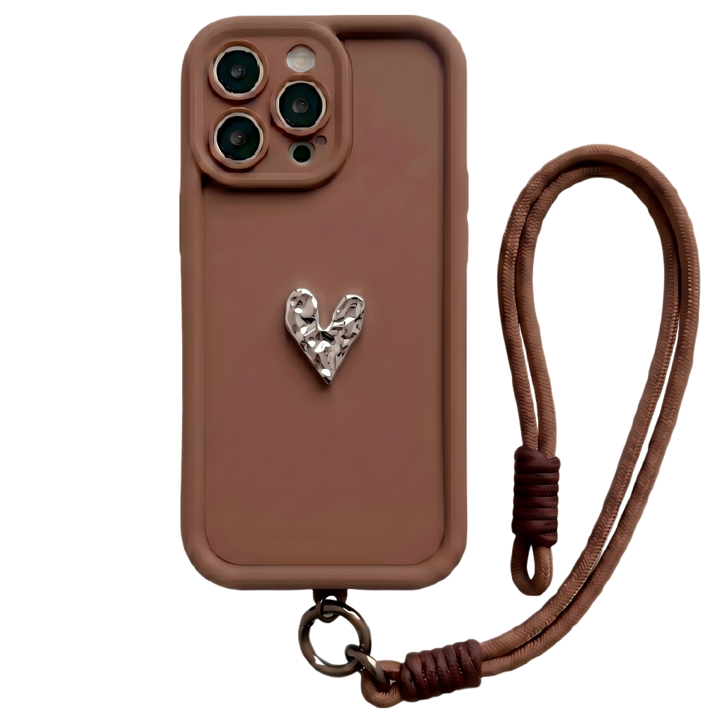Custom Name Phone Case with 3D Silver/Gold Heart – Make It Truly Yours