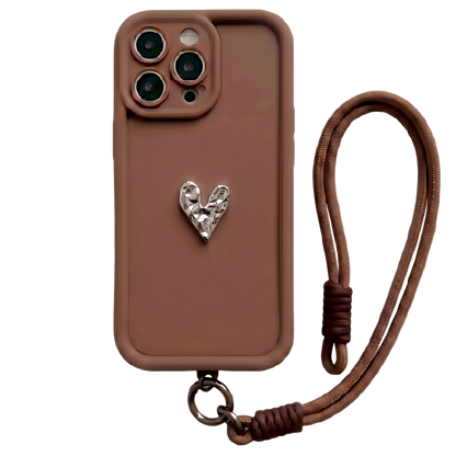 Custom Name Phone Case with 3D Silver/Gold Heart – Make It Truly Yours