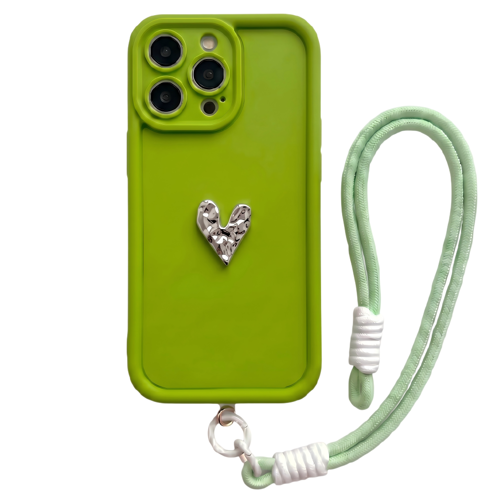Custom Name Phone Case with 3D Silver/Gold Heart – Make It Truly Yours