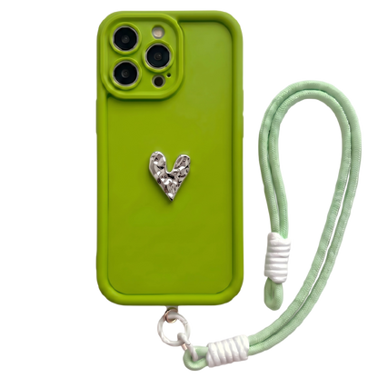 Custom Name Phone Case with 3D Silver/Gold Heart – Make It Truly Yours
