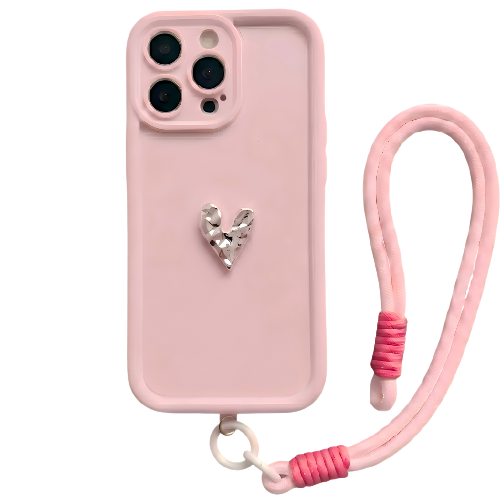 Custom Name Phone Case with 3D Silver/Gold Heart – Make It Truly Yours