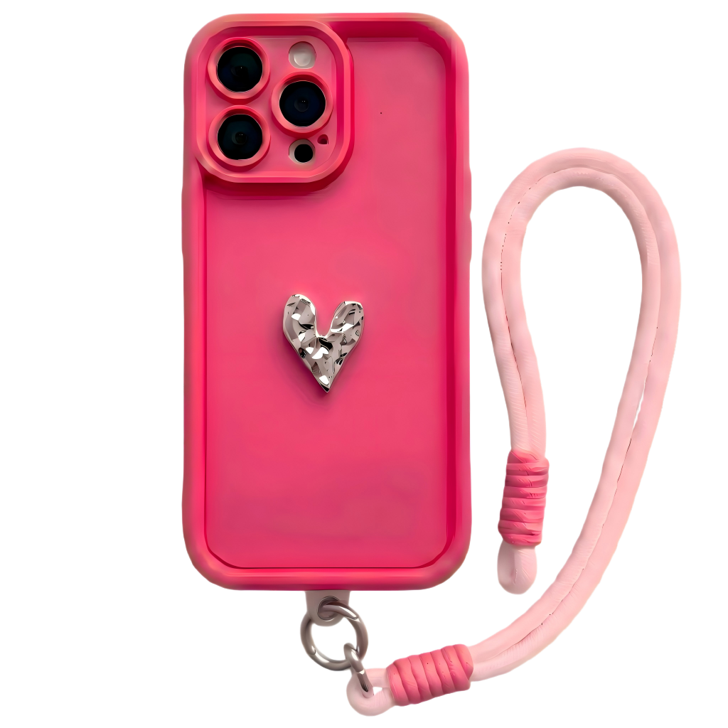 Custom Name Phone Case with 3D Silver/Gold Heart – Make It Truly Yours