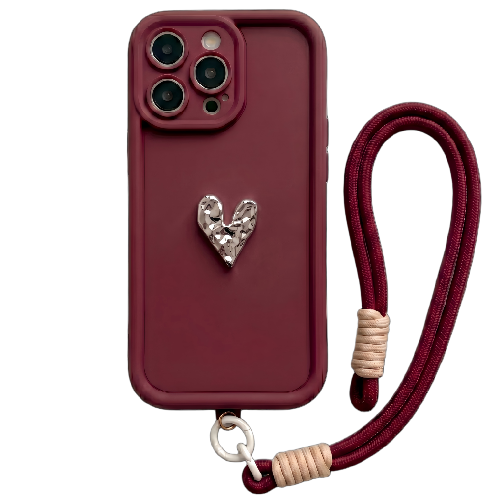 Custom Name Phone Case with 3D Silver/Gold Heart – Make It Truly Yours